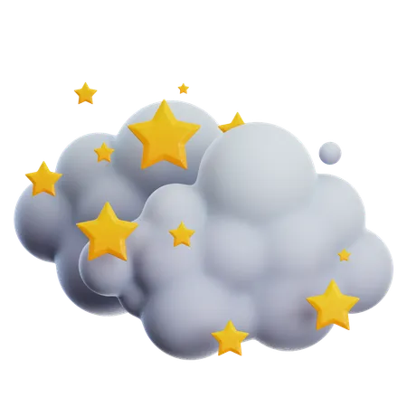 CLOUD WITH STARS  3D Icon