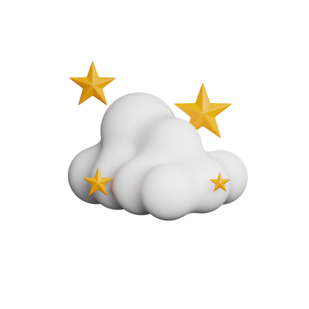 Cloud with Stars  3D Icon