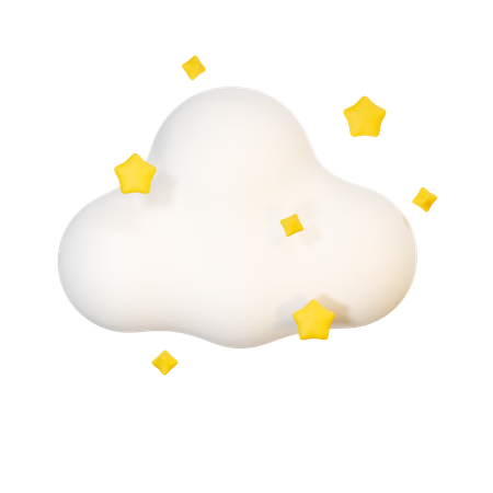 Cloud with stars  3D Icon