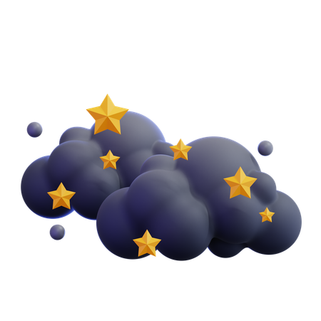 Cloud With Stars  3D Icon