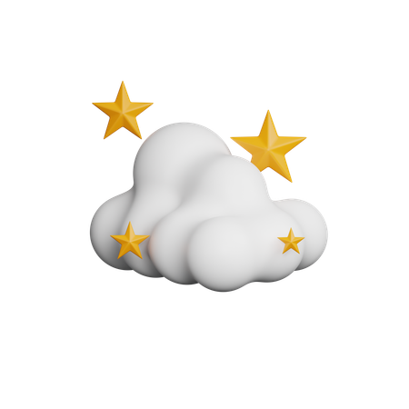 Cloud with Stars  3D Icon