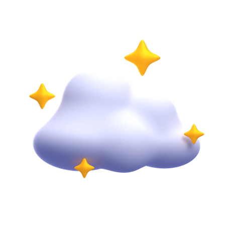 Cloud With Stars  3D Icon
