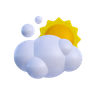 3d cloud with sun