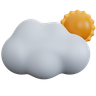 cloud with sun 3d logo