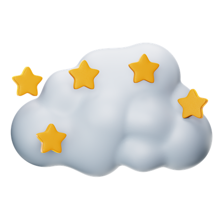 Cloud with the Stars  3D Icon