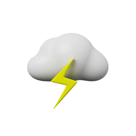 Cloud With Thunderstorm  3D Illustration