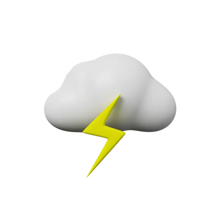 Cloud With Thunderstorm  3D Illustration