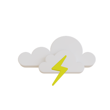 Cloud With Thunderstorm  3D Illustration