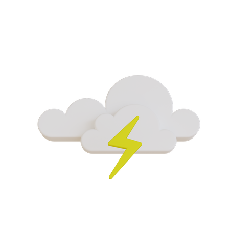Cloud With Thunderstorm 3D Illustration