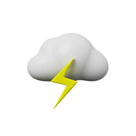 Cloud With Thunderstorm 3D Illustration
