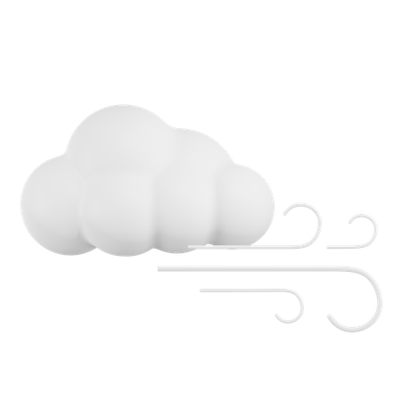 Cloud With Wind  3D Icon