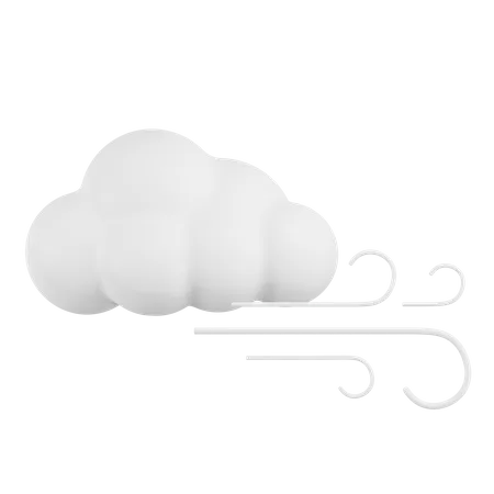 Cloud With Wind  3D Icon