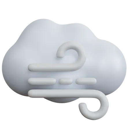 3 D Rendering Cloud With Wind Illustration Isolated 3D Icon