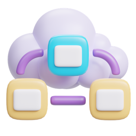 Cloud Workflow  3D Icon