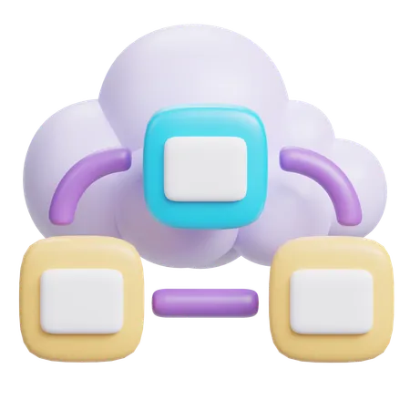 Cloud Workflow  3D Icon