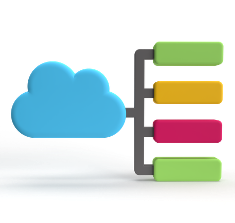 Cloud Workflow  3D Icon