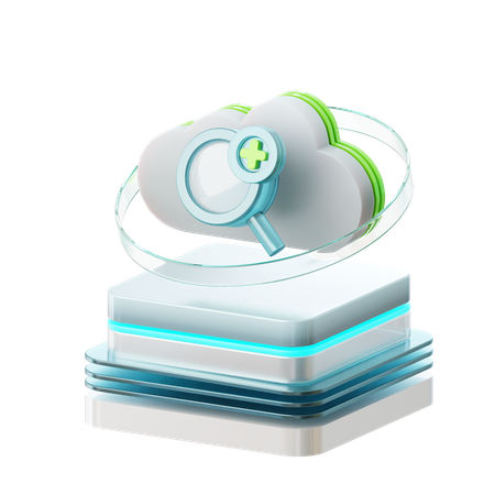 Cloud Zoom Cross  3D Icon