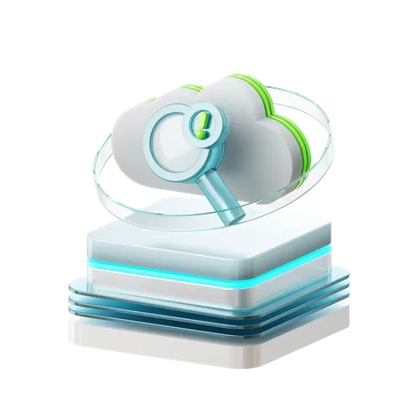 Cloud Zoom Warning  3D Icon