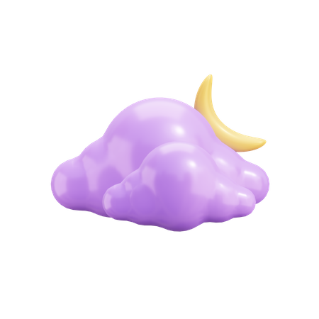 Clouds And Moon 3D Illustration