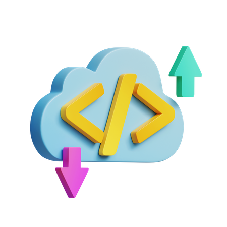 Clouds Coding  3D Icon