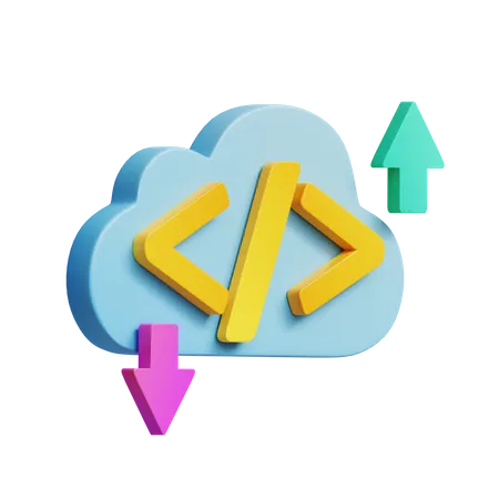 Clouds Coding  3D Icon