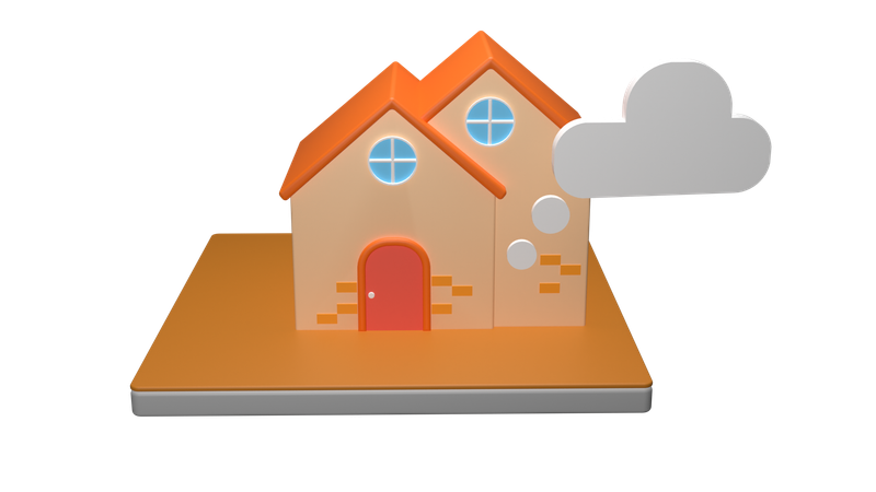 Clouds House  3D Icon