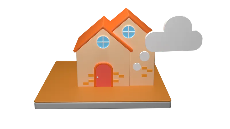 Clouds House  3D Icon