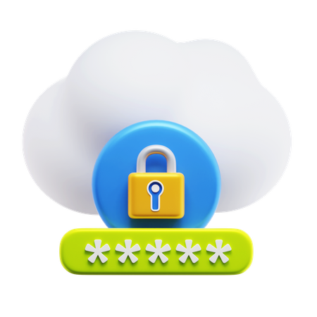 Clouds Security Protection  3D Icon