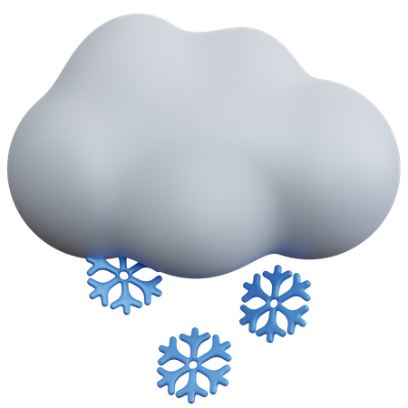 Clouds With Snowflakes 3D Icon
