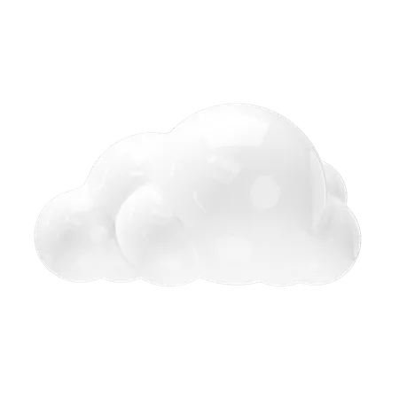 Cloudy Icon Weather Forecast Sign 3D Icon