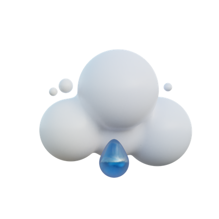 Cloudy And Drizzling  3D Icon