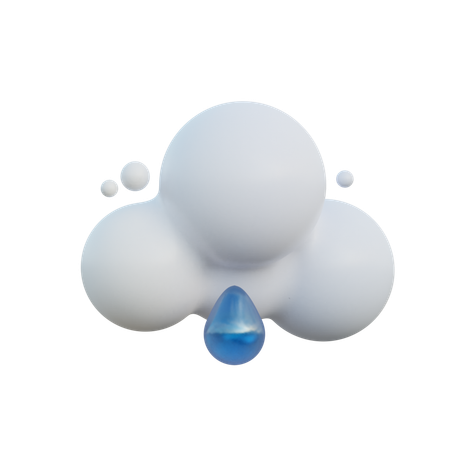 Cloudy And Drizzling  3D Icon