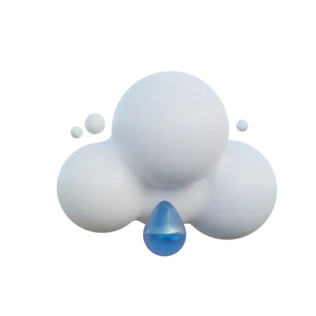 Cloudy And Drizzling  3D Icon