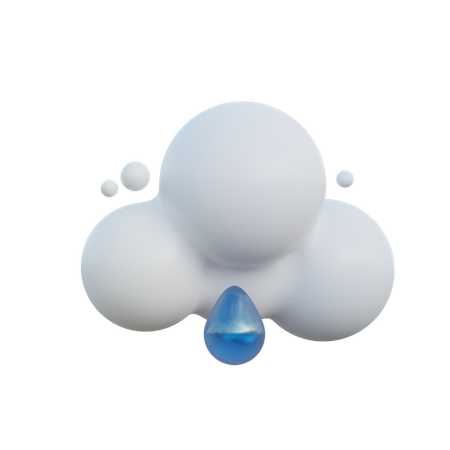 Cloudy And Drizzling 3D Illustration