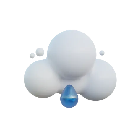 Cloudy And Drizzling  3D Icon