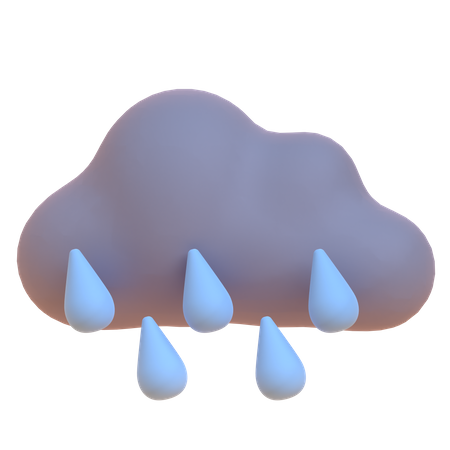 Cloudy And Rainy  3D Illustration