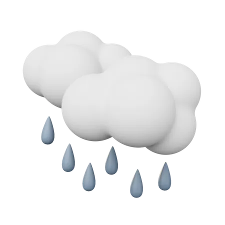 Cloudy and Rainy  3D Illustration