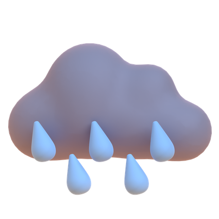 Cloudy And Rainy 3D Illustration