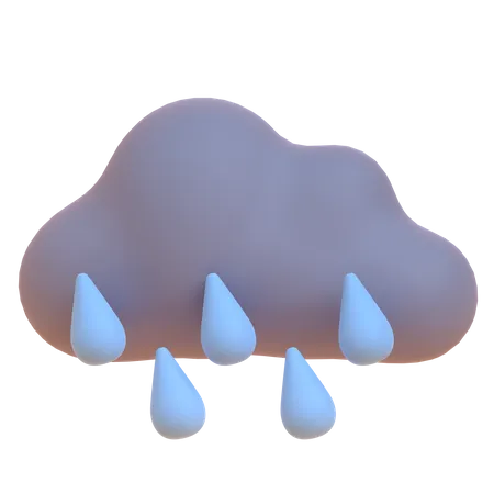 Cloudy And Rainy  3D Illustration