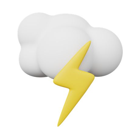 Cloudy and Thunder  3D Illustration