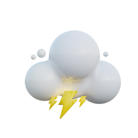 Cloudy And Thunderstorm  3D Icon