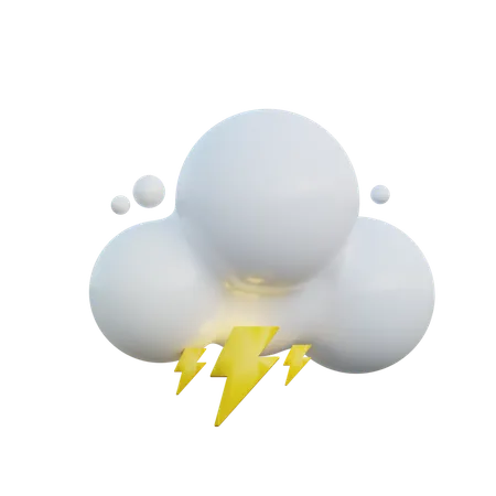 Cloudy And Thunderstorm  3D Icon