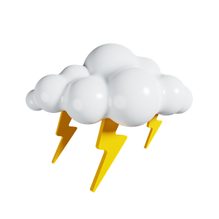 Cloudy And Thunderstorm  3D Illustration