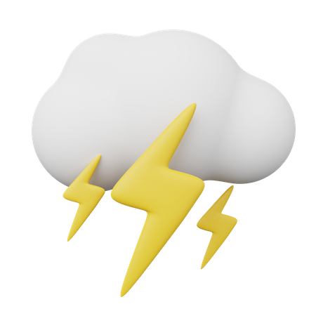 Cloudy and Thunderstorm  3D Illustration