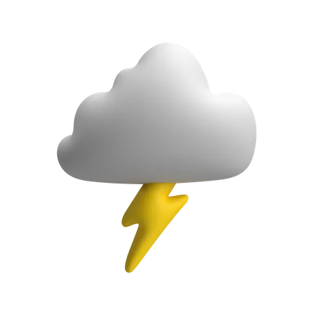 Cloudy And Thunderstorm  3D Illustration