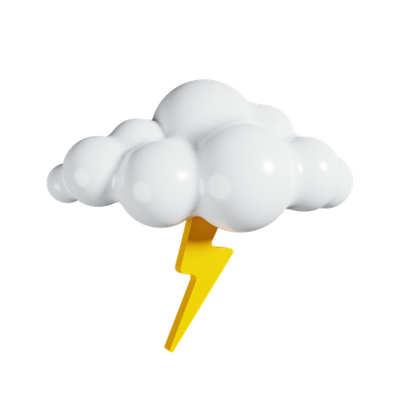 Cloudy And Thunderstorm  3D Illustration