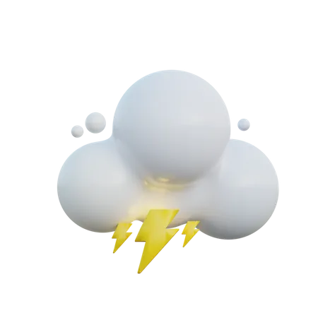 Cloudy And Thunderstorm 3D Icon
