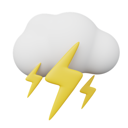 Cloudy and Thunderstorm 3D Illustration