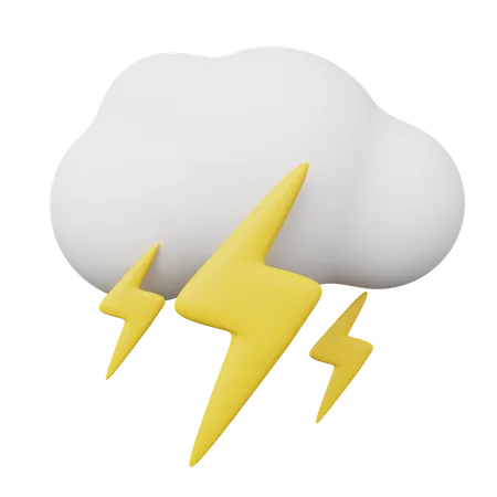 Cloudy and Thunderstorm  3D Illustration