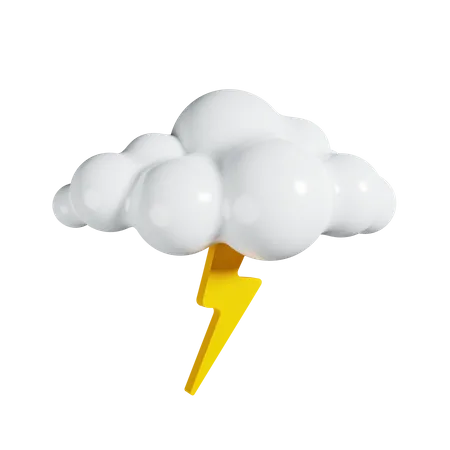 Cloudy And Thunderstorm  3D Illustration